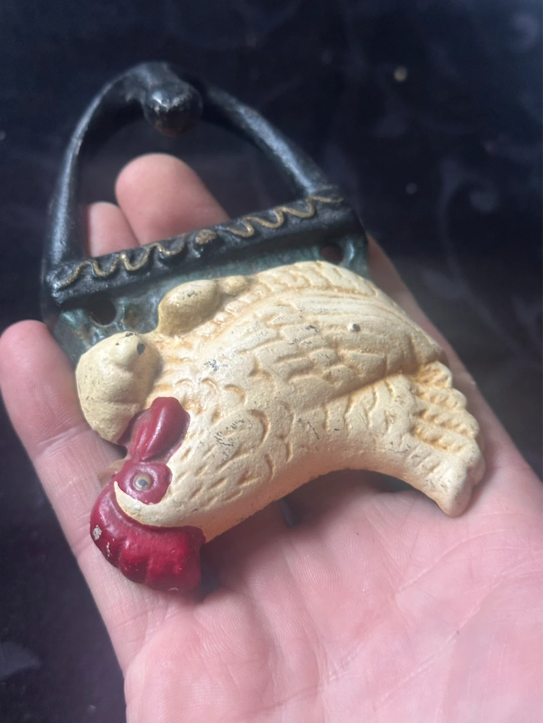 Cast iron rooster towel hanger - photo 3