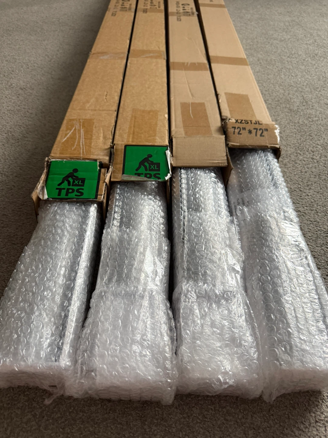NEW 3X Light Grey Cordless Zebra Blinds, 72”W x 72”H - photo 4