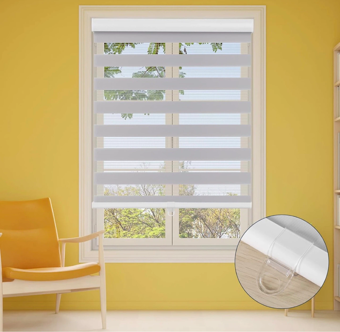NEW 3X Light Grey Cordless Zebra Blinds, 72”W x 72”H