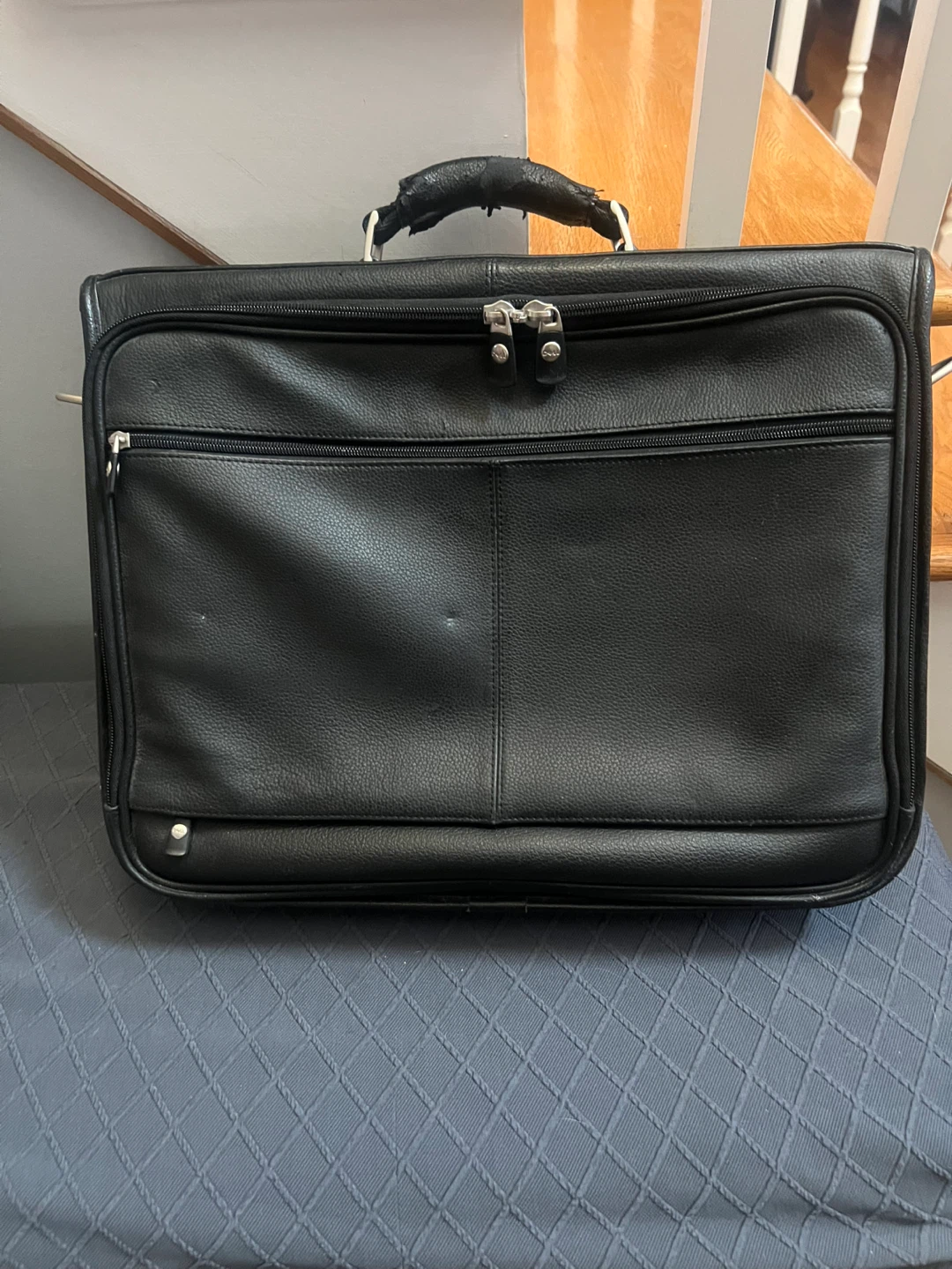 Dell Black Leather Briefcase Messenger Bag - photo 2