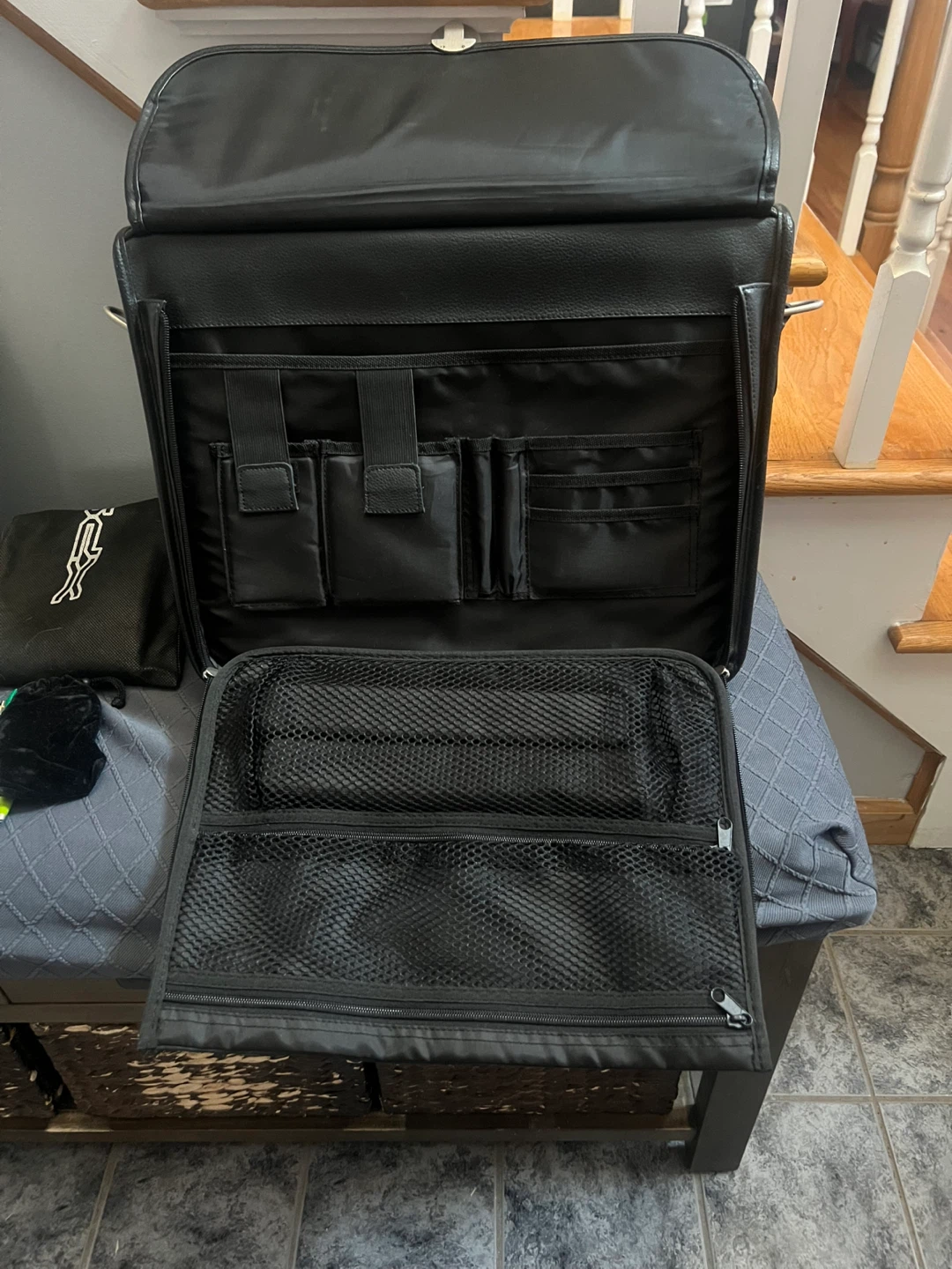 Dell Black Leather Briefcase Messenger Bag - photo 4