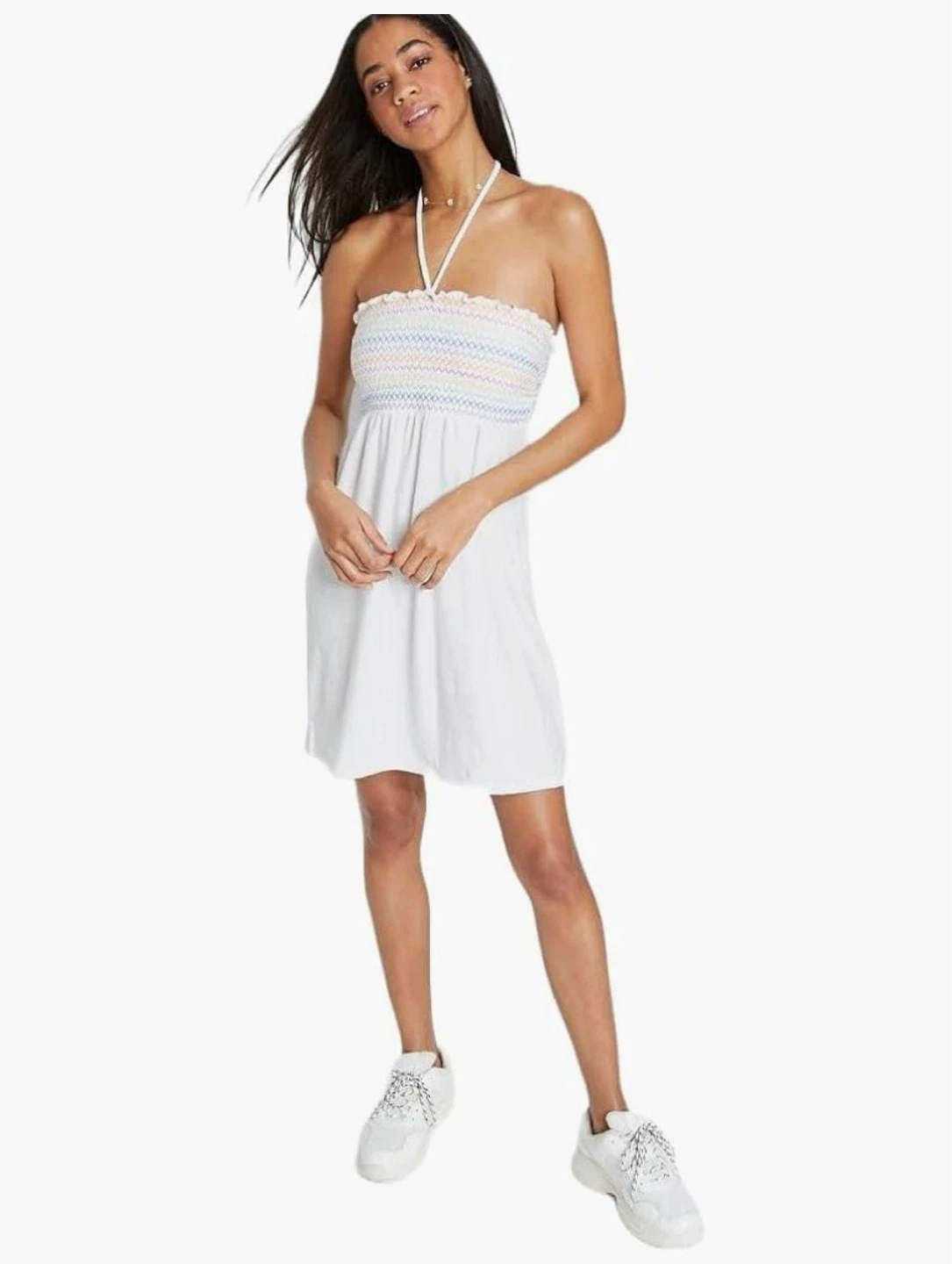 White Smocked Halter Dress - 6 pieces