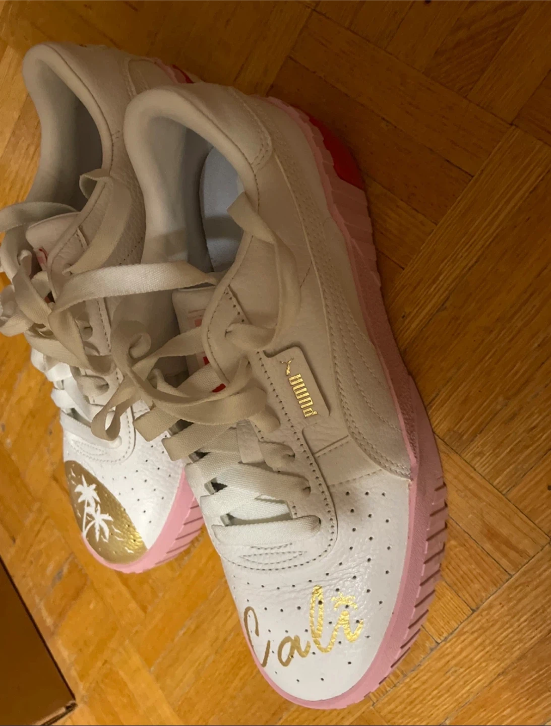 Puma Cali White Pink Gold Sneakers - photo 2