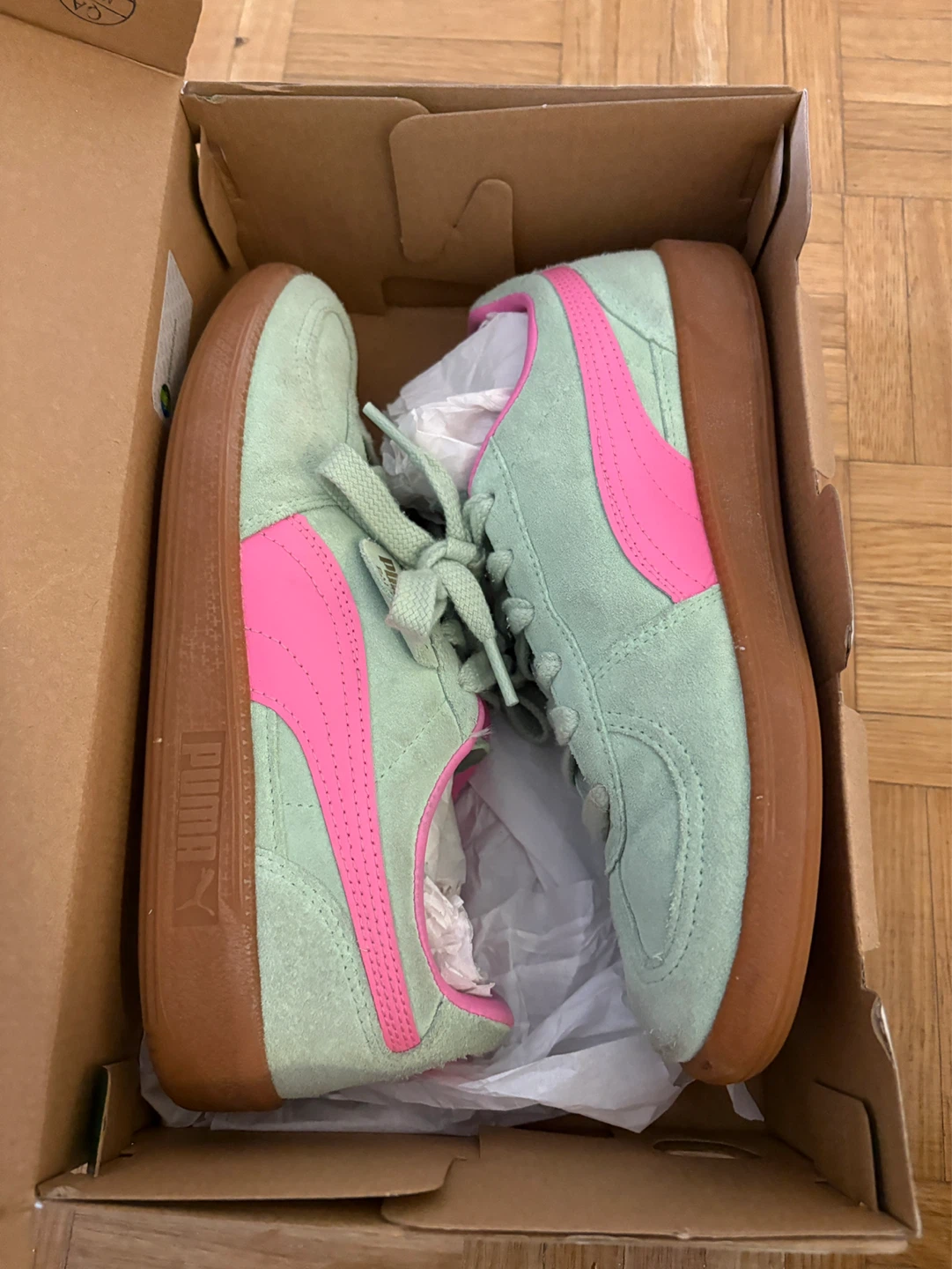 Puma Palermo Jr. Sneakers - Mint/Pink - Size 6 Youth