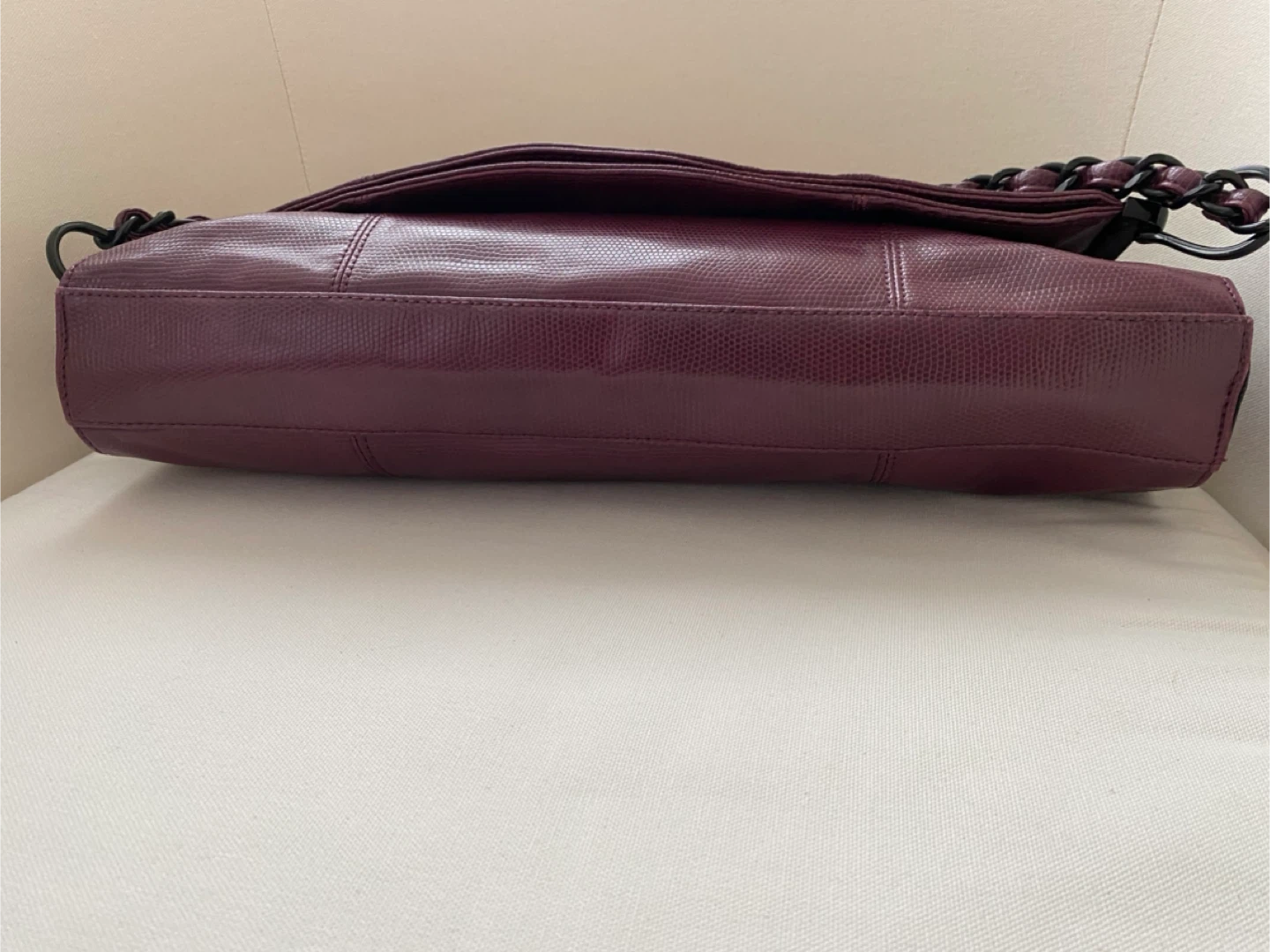 Ivanka Trump Burgundy Faux Lizard Embossed Shoulder Bag - photo 3