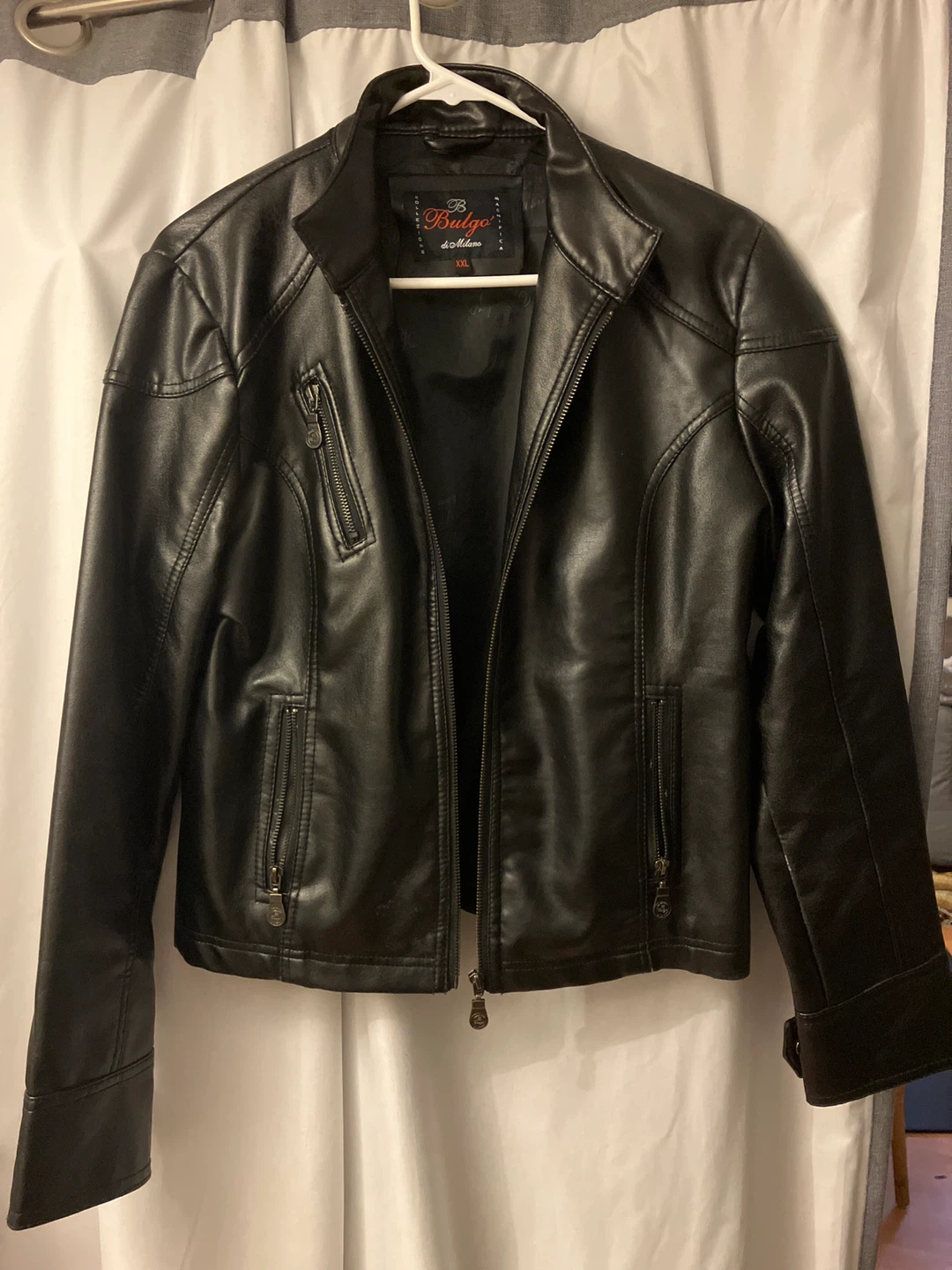 Bulgo di Milano Faux Leather Jacket - Black - XXL