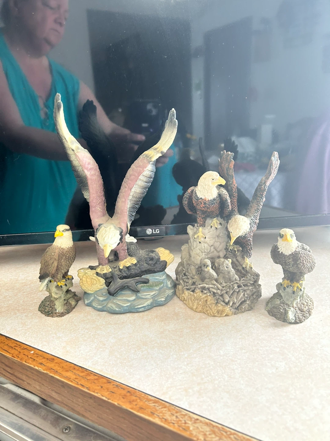 Set of 4 Eagle Figurines