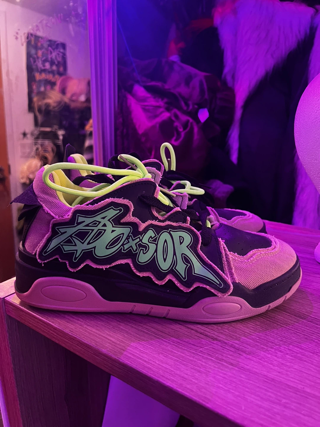 Graphic Neon Green Shoes