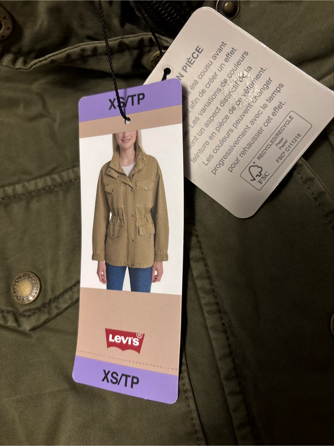Levi's Women's Khaki Utility Jacket XS/TP - photo 2