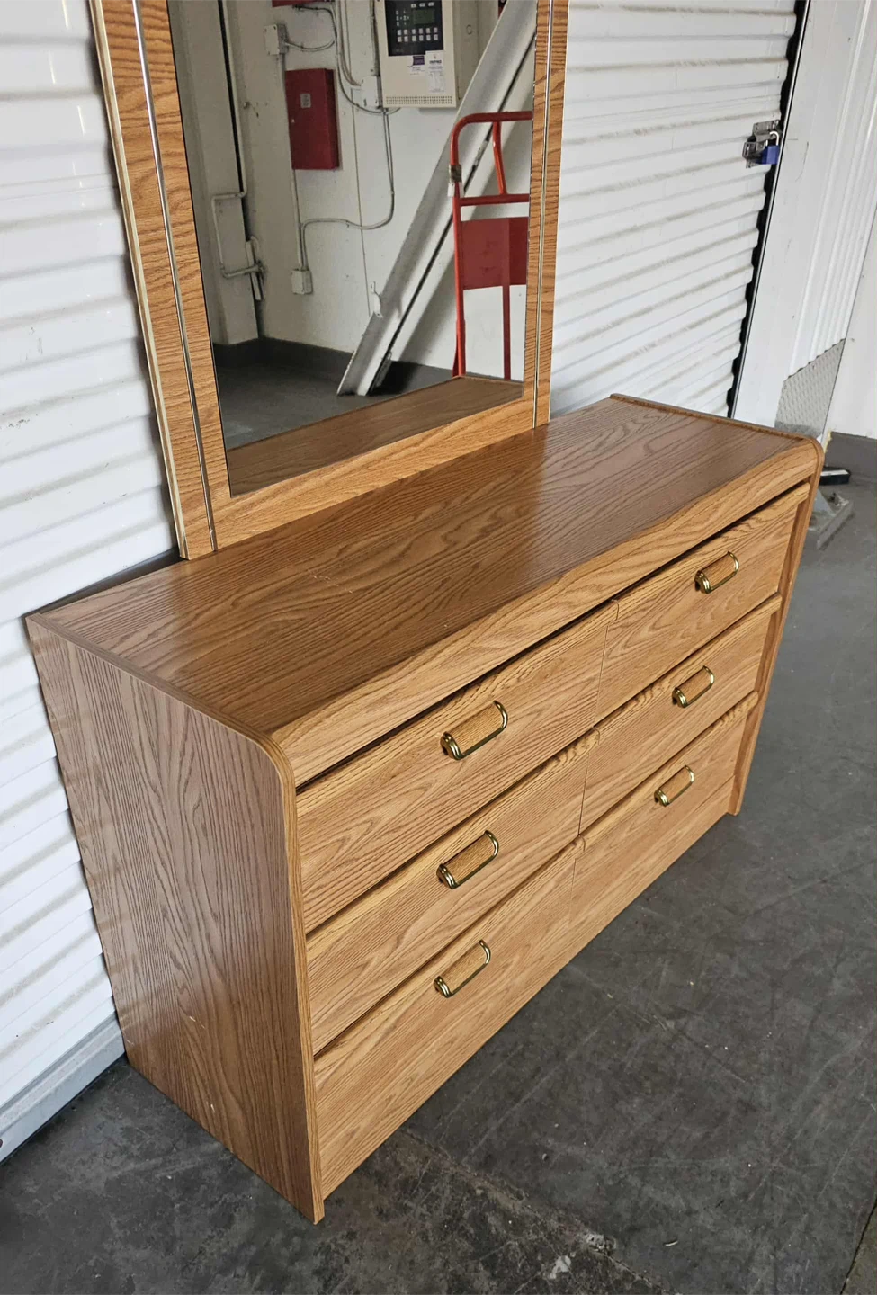 Vintage 6 drawer mdf dresser with mirror - photo 3
