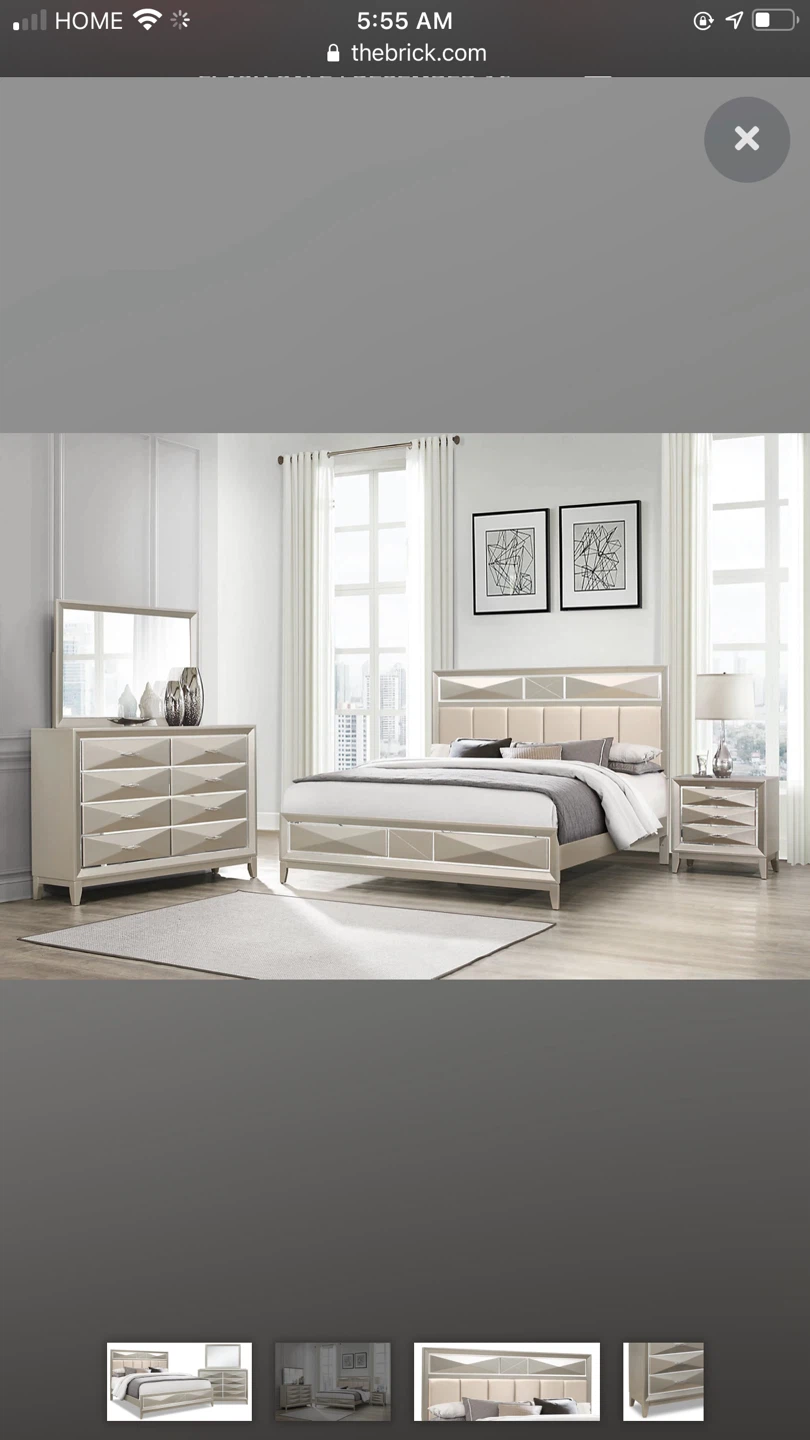 The Brick Modern Bedroom Set - King Bed, Dresser, Nightstand