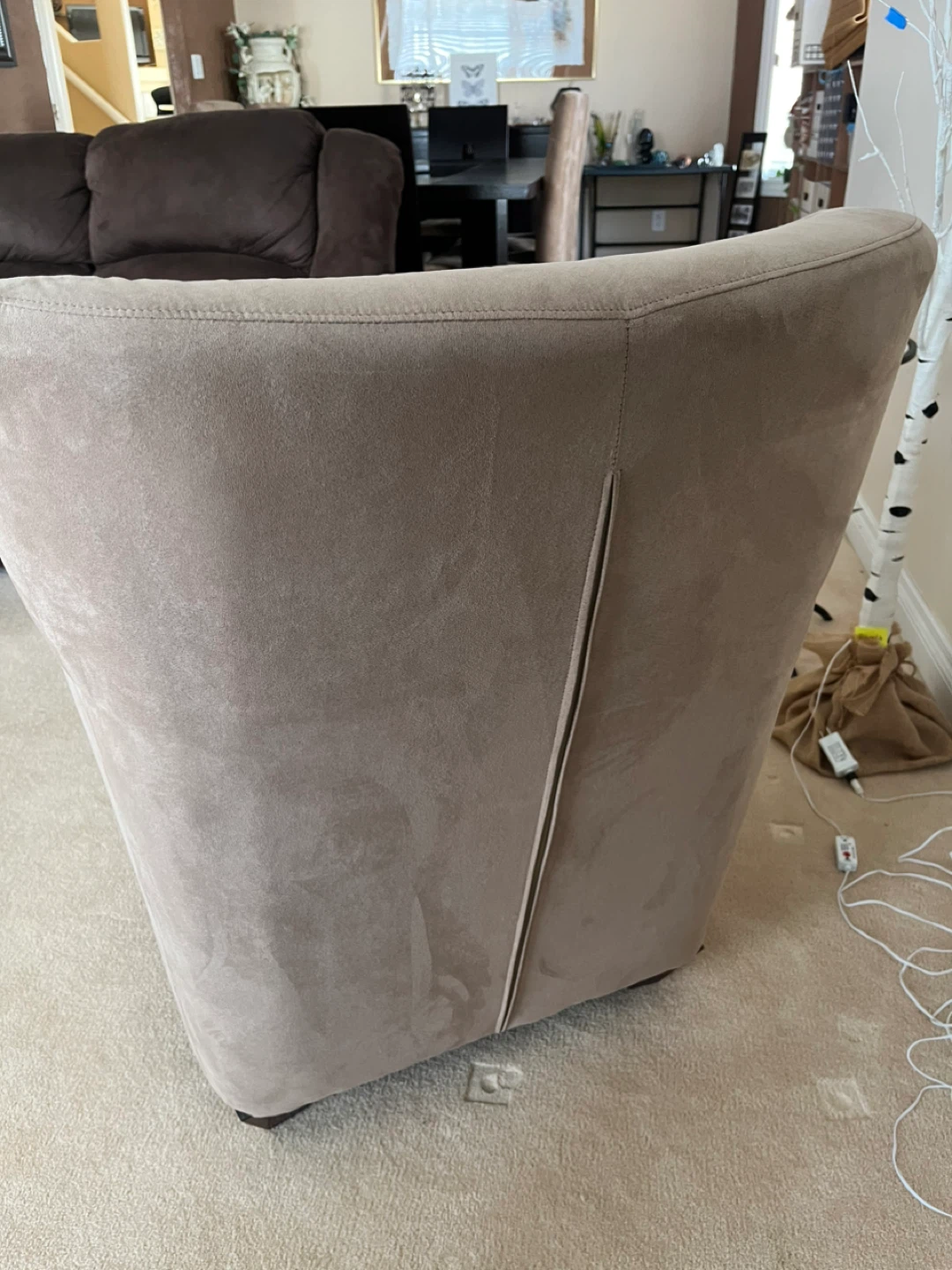 Tan Suede Accent Chair - photo 3