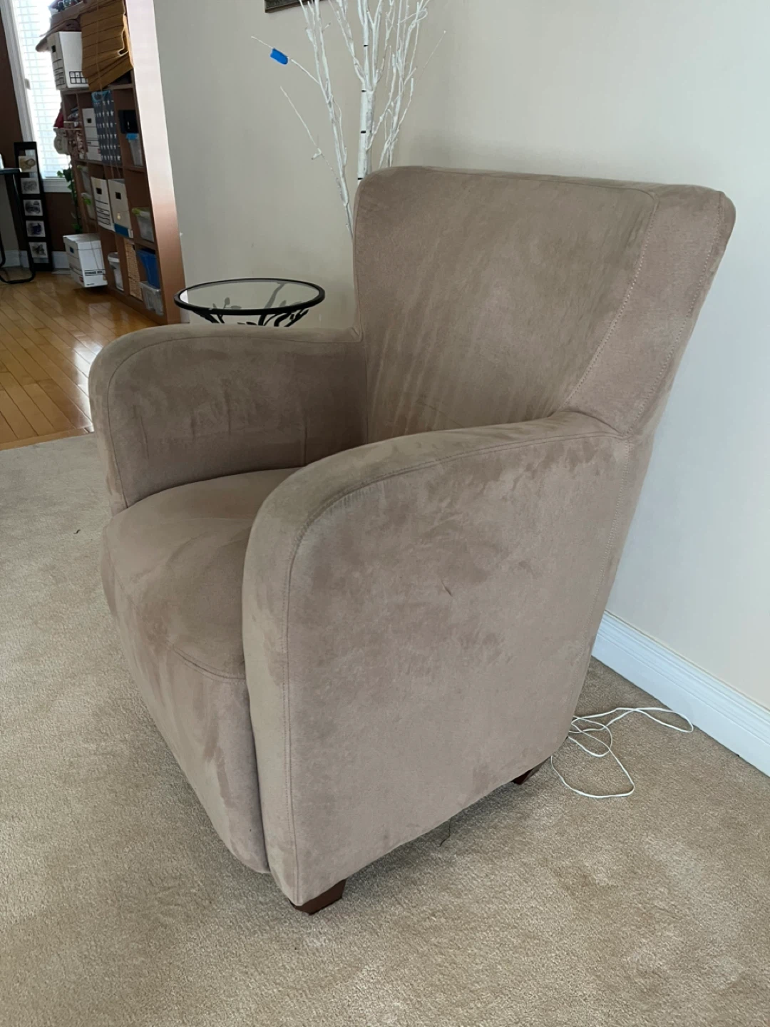 Tan Suede Accent Chair - photo 2