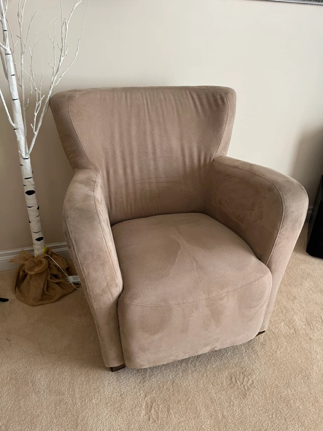 Tan Suede Accent Chair