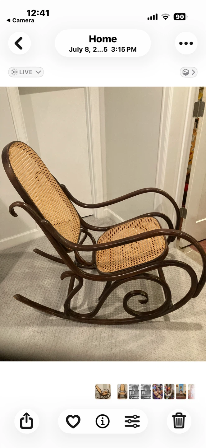 Vintage Bentwood Rocking Chair with Cane Seat and Back