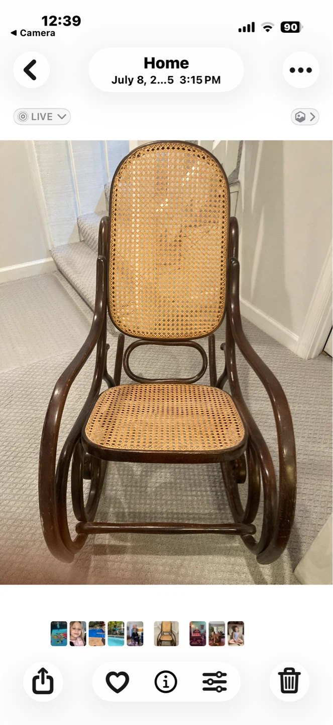Vintage Bentwood Rocking Chair with Cane Seat and Back - photo 2