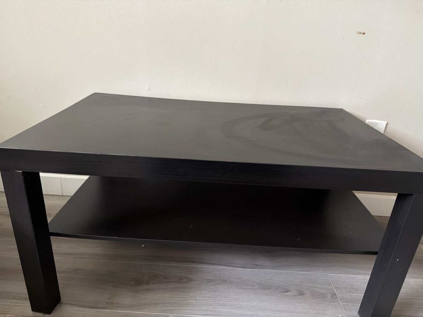 Black Coffee Table with Shelf