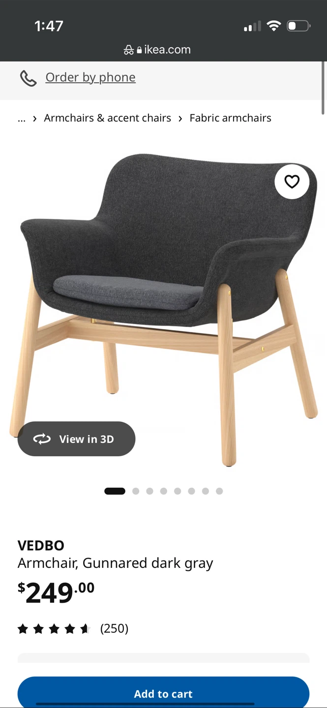 IKEA VEDBO Armchair, Gunnared dark gray - photo 3