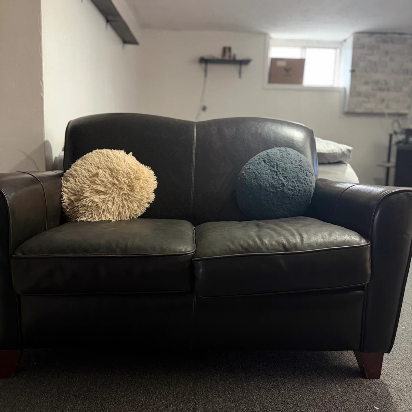Dark Brown genuine Leather Sofa