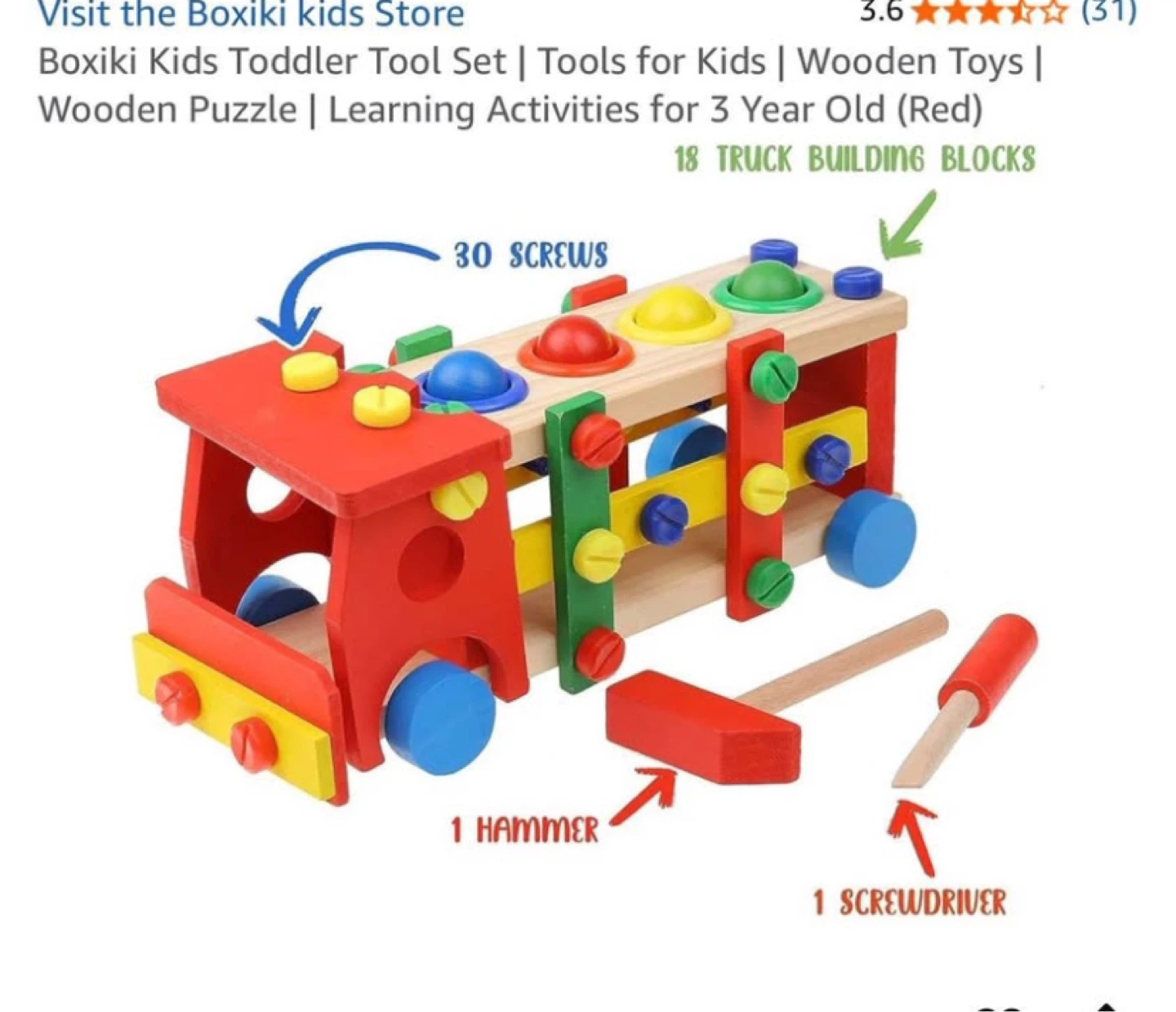 Boxiki Kids Wooden Activity Bus Toy Set