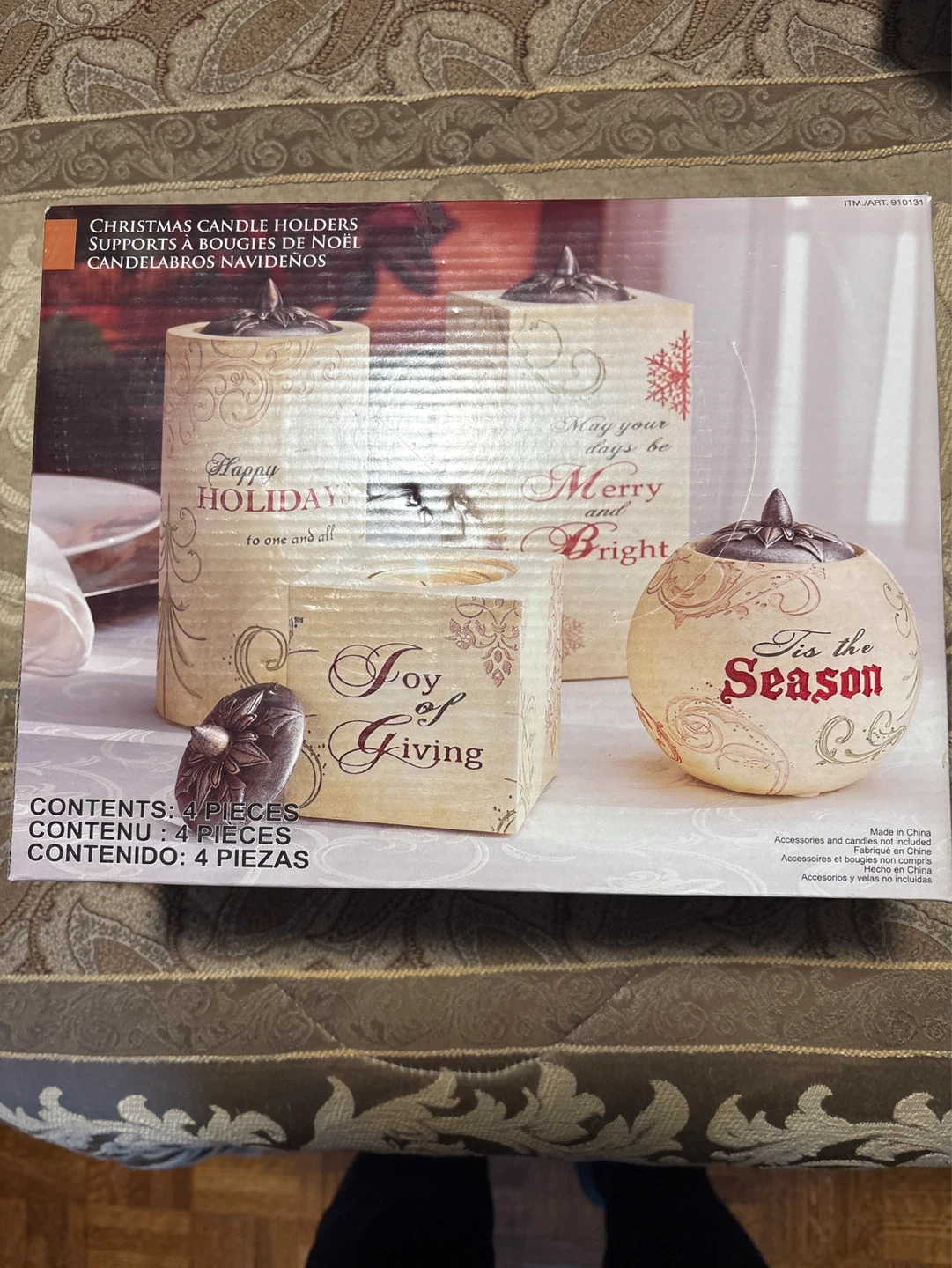 Christmas Candle Holders Set - 4 Pieces