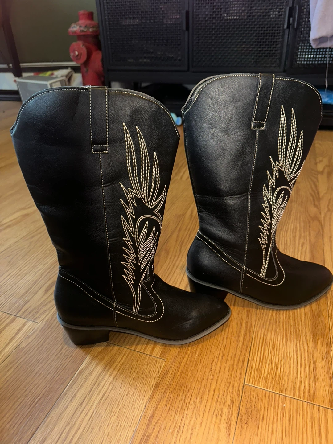 Black Embroidered Cowboy Boots - photo 2
