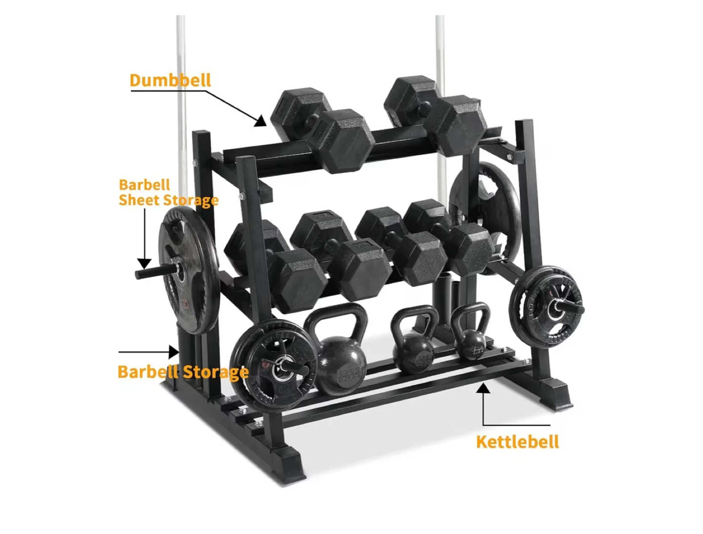 3-Tier Dumbbell and Barbell Rack - photo 2