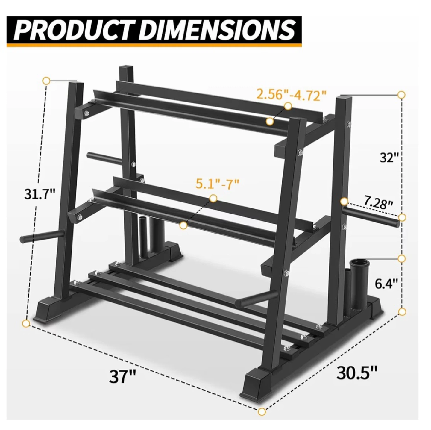 3-Tier Dumbbell and Barbell Rack - photo 3