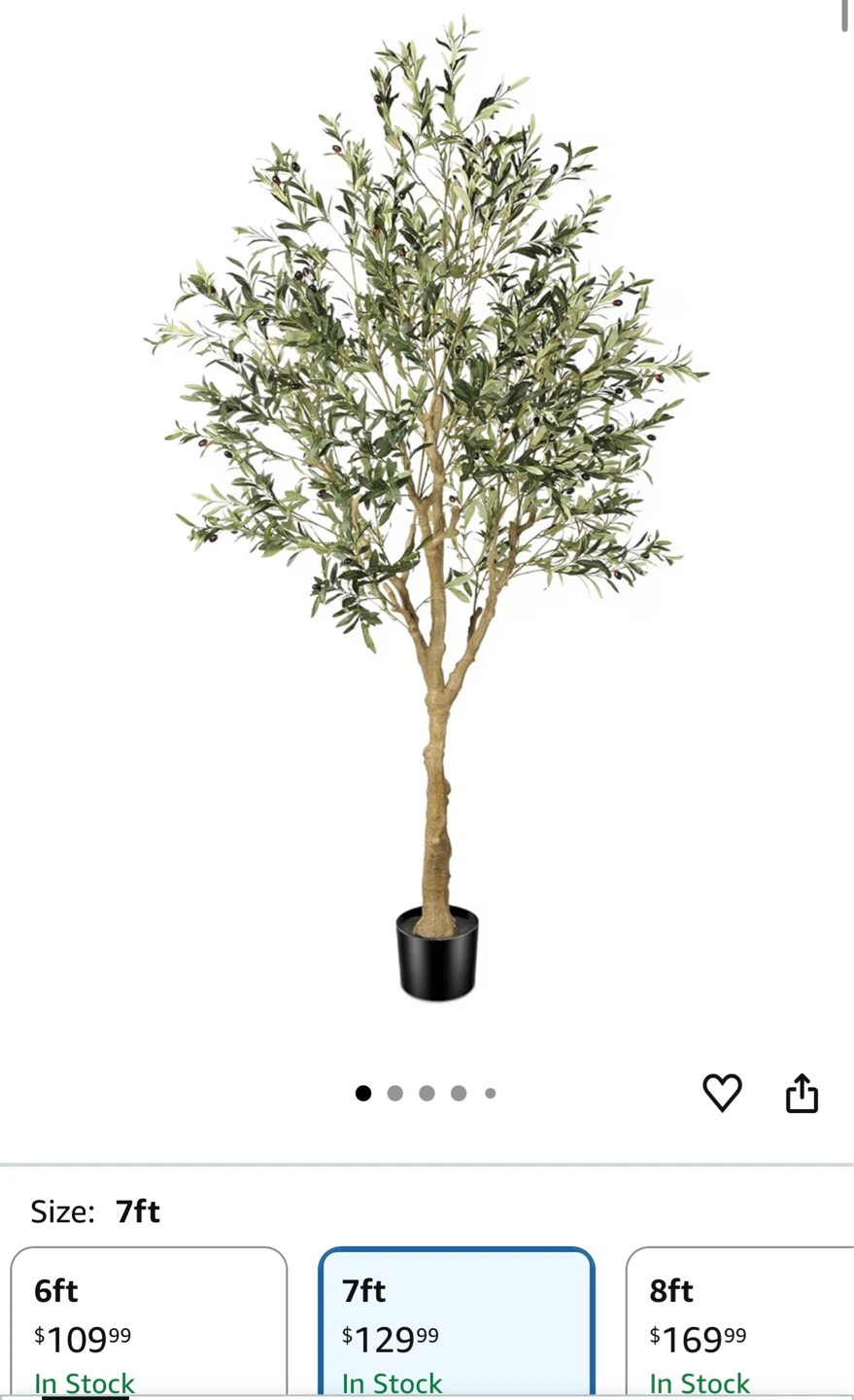 7ft Artificial Olive Tree