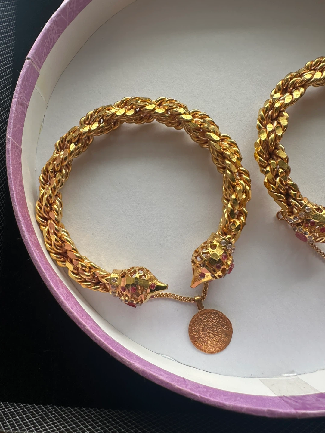 Gold Plated Pakistani Bangles Kara Set - photo 5