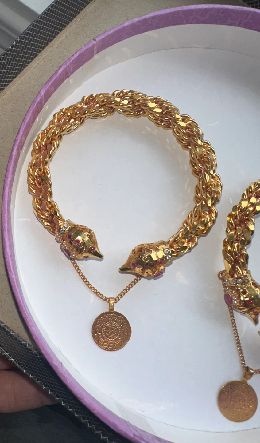 Gold Plated Pakistani Bangles Kara Set - photo 2