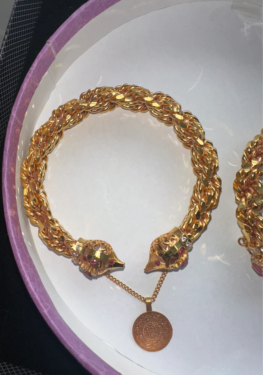 Gold Plated Pakistani Bangles Kara Set - photo 4