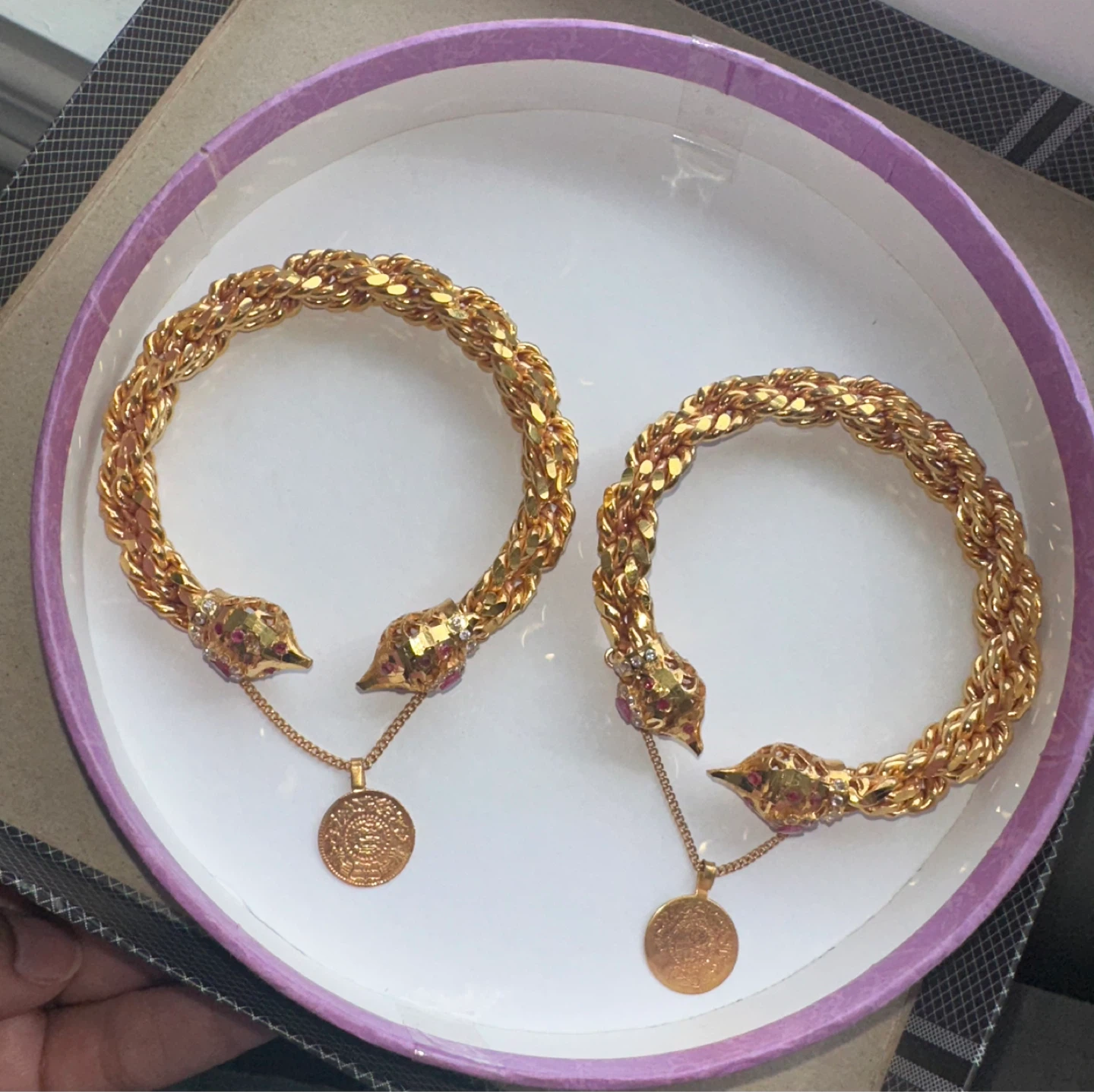 Gold Plated Pakistani Bangles Kara Set