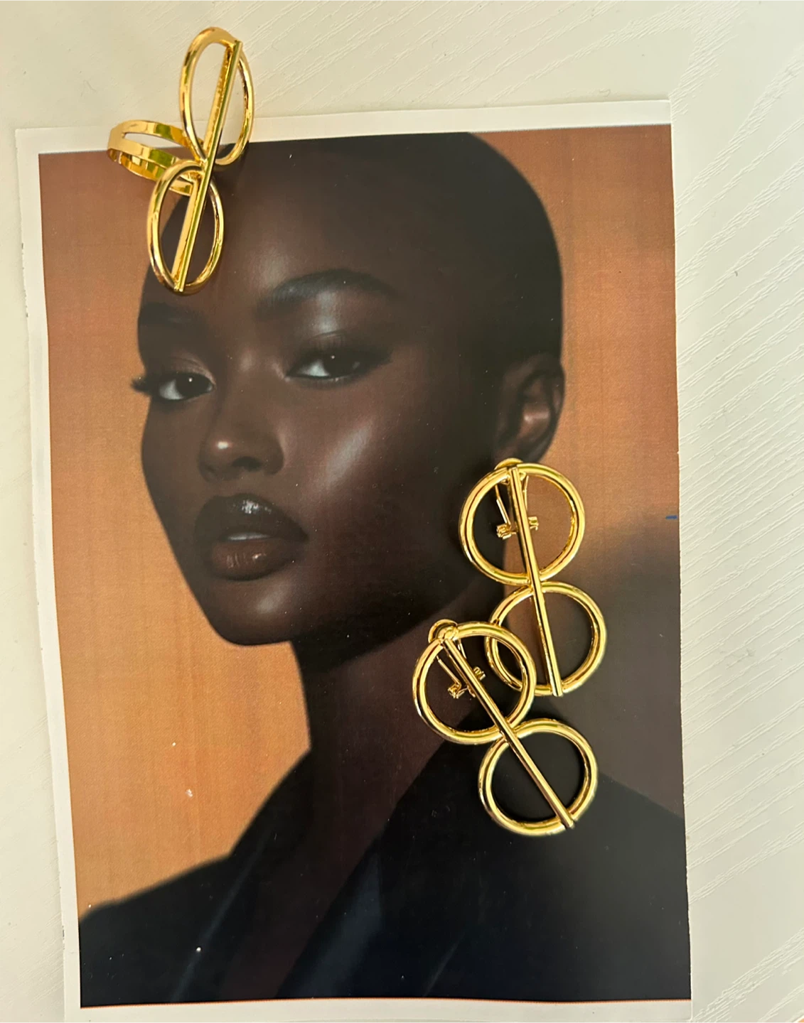 Gold Tone Statement Earrings - photo 2