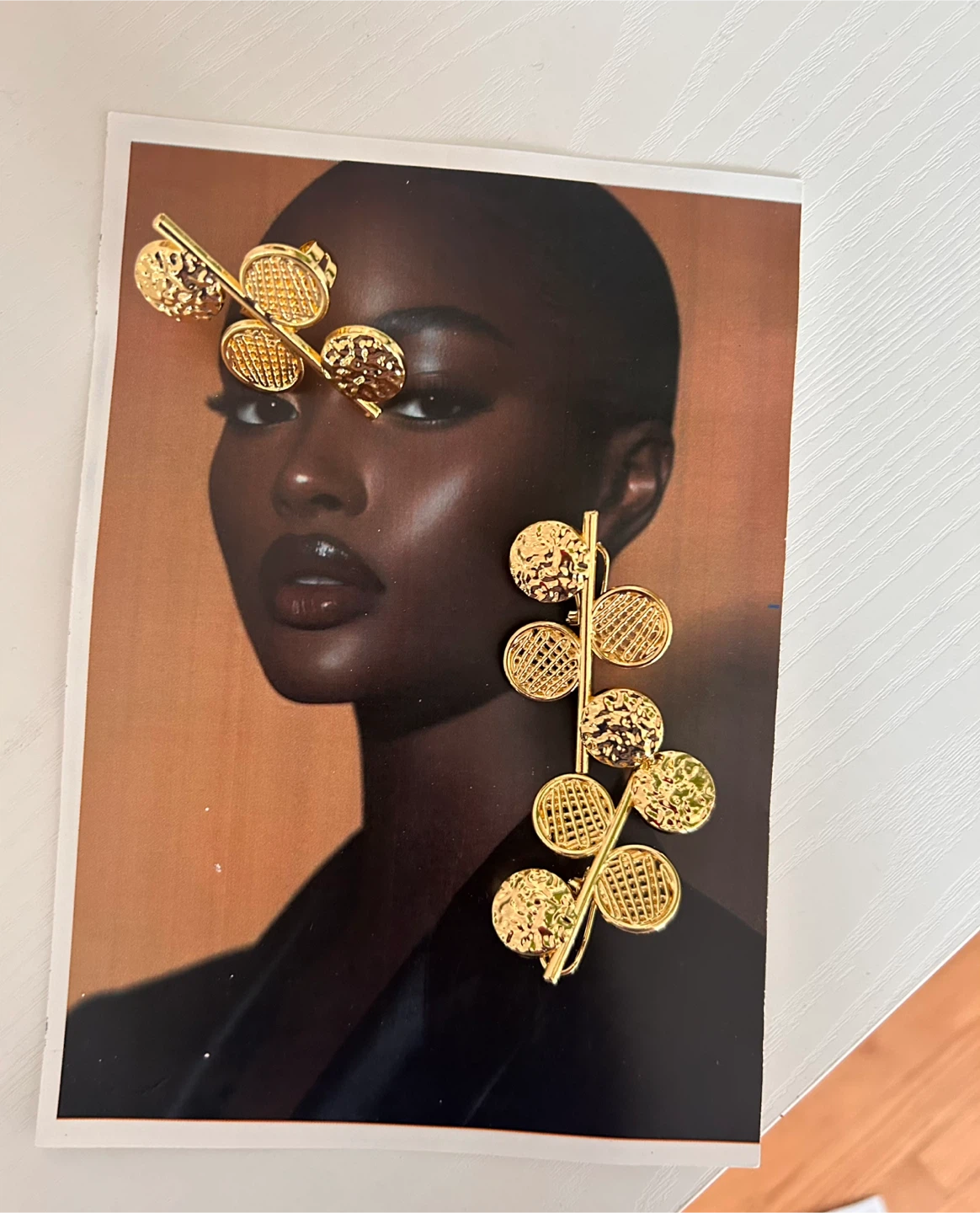 Gold Tone Statement Earrings - photo 5