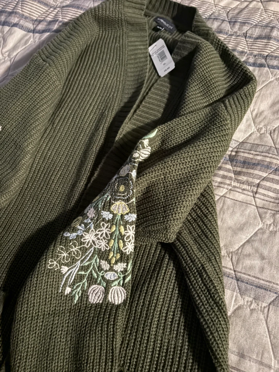 Warehouse One Women's Green Embroidered Cardigan XL - photo 2