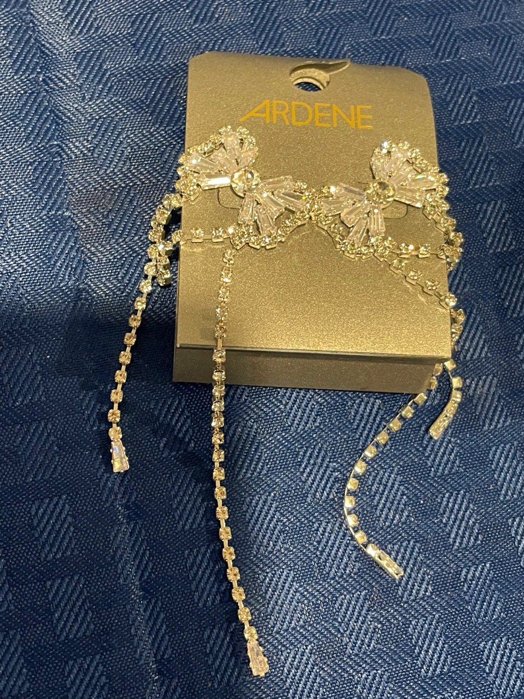 Ardene Rhinestone Bow Earrings