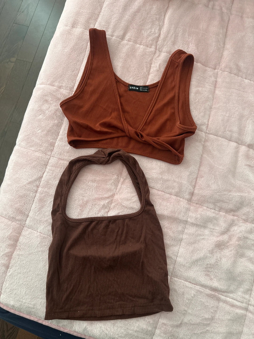 SHEIN Ribbed Tank Tops (Brown & Rust)