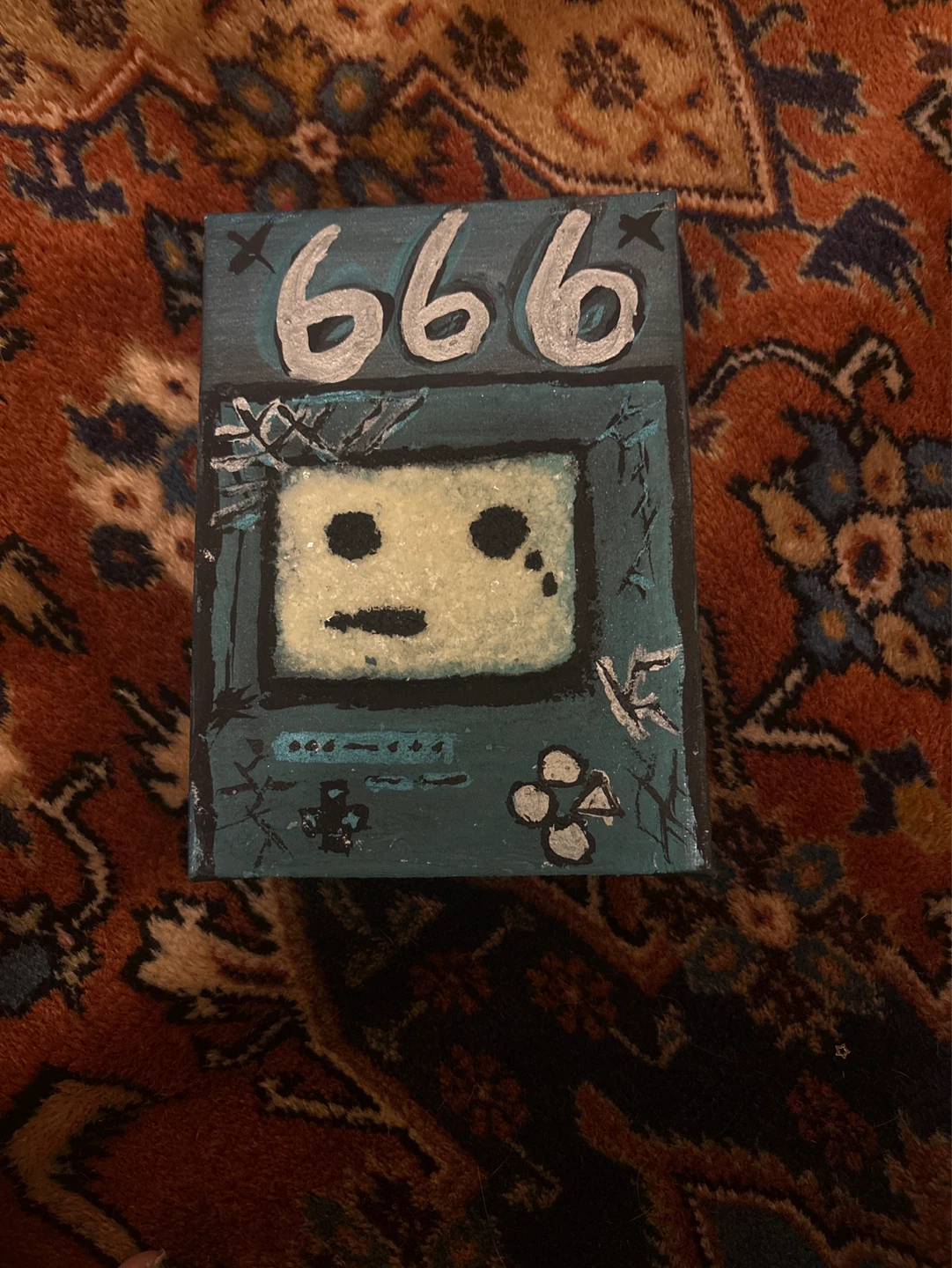 Hand-painted "666" Game Console Art