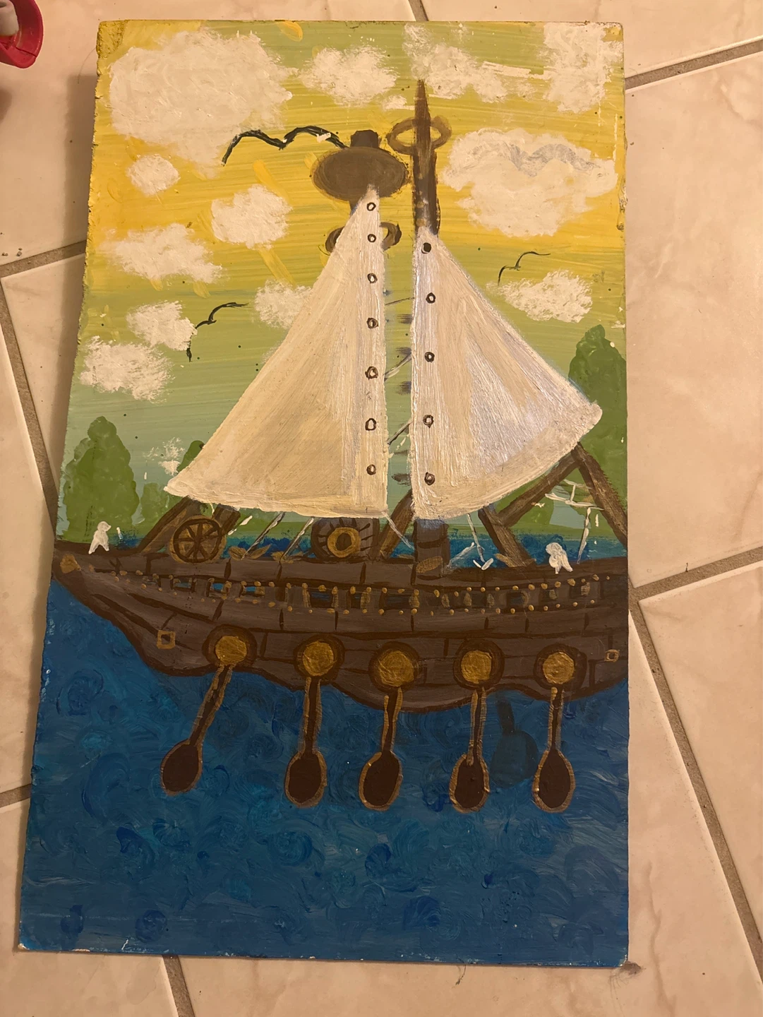 Hand-painted Ship Art