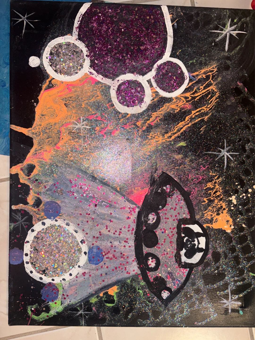 Unique Abstract Space Art Painting - photo 2