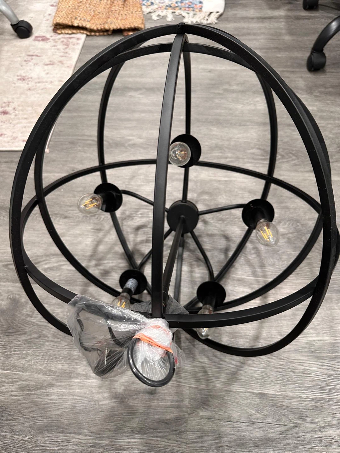 Black Metal Globe Chandelier