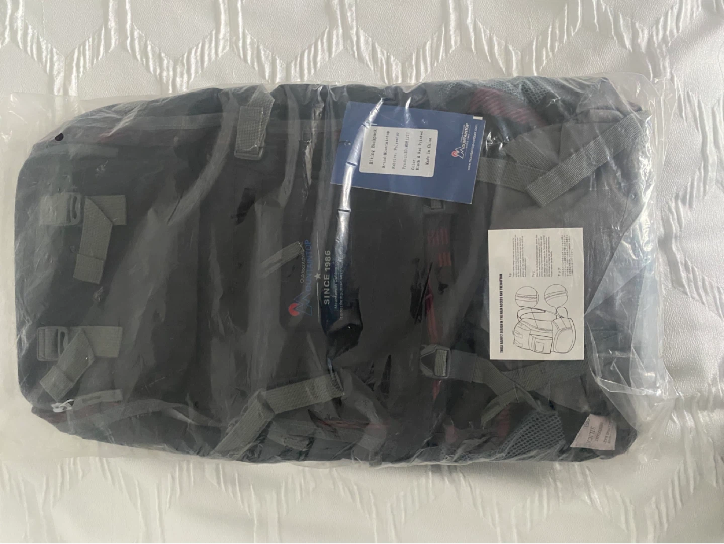 Mountaintop Hiking Backpack Black & Red