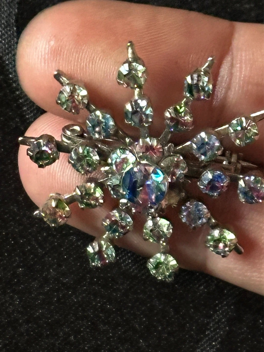 vintage iridescence snowflake brooch - photo 3