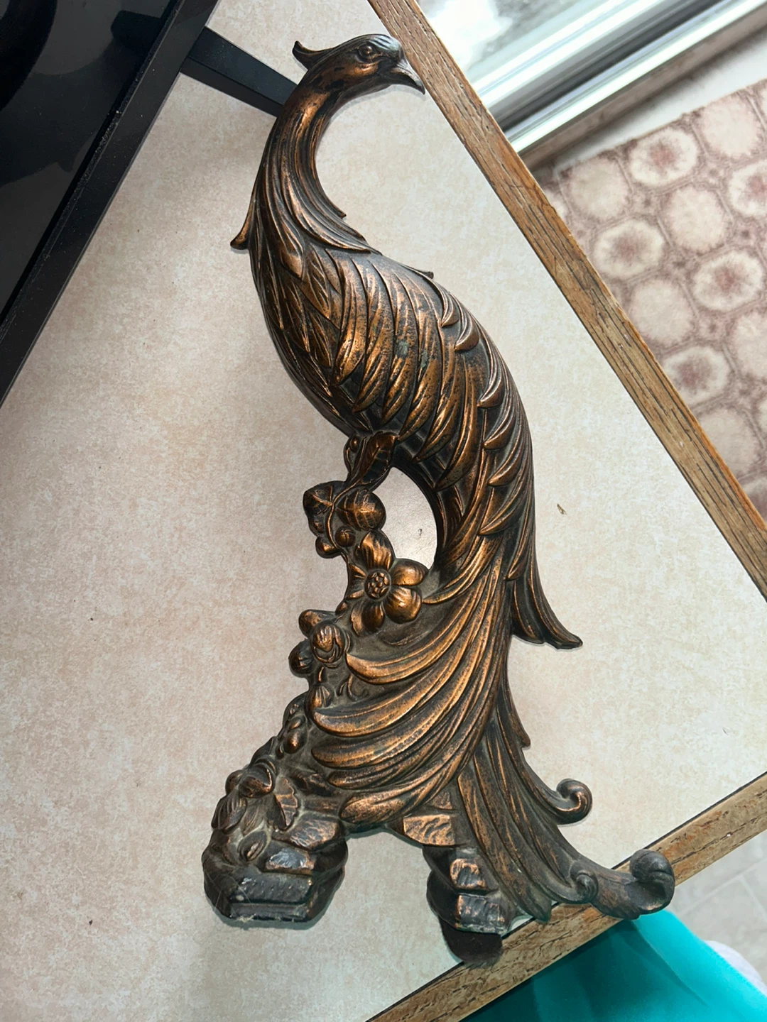 Pair of Bronze-Finish Peacock Figurines - photo 5