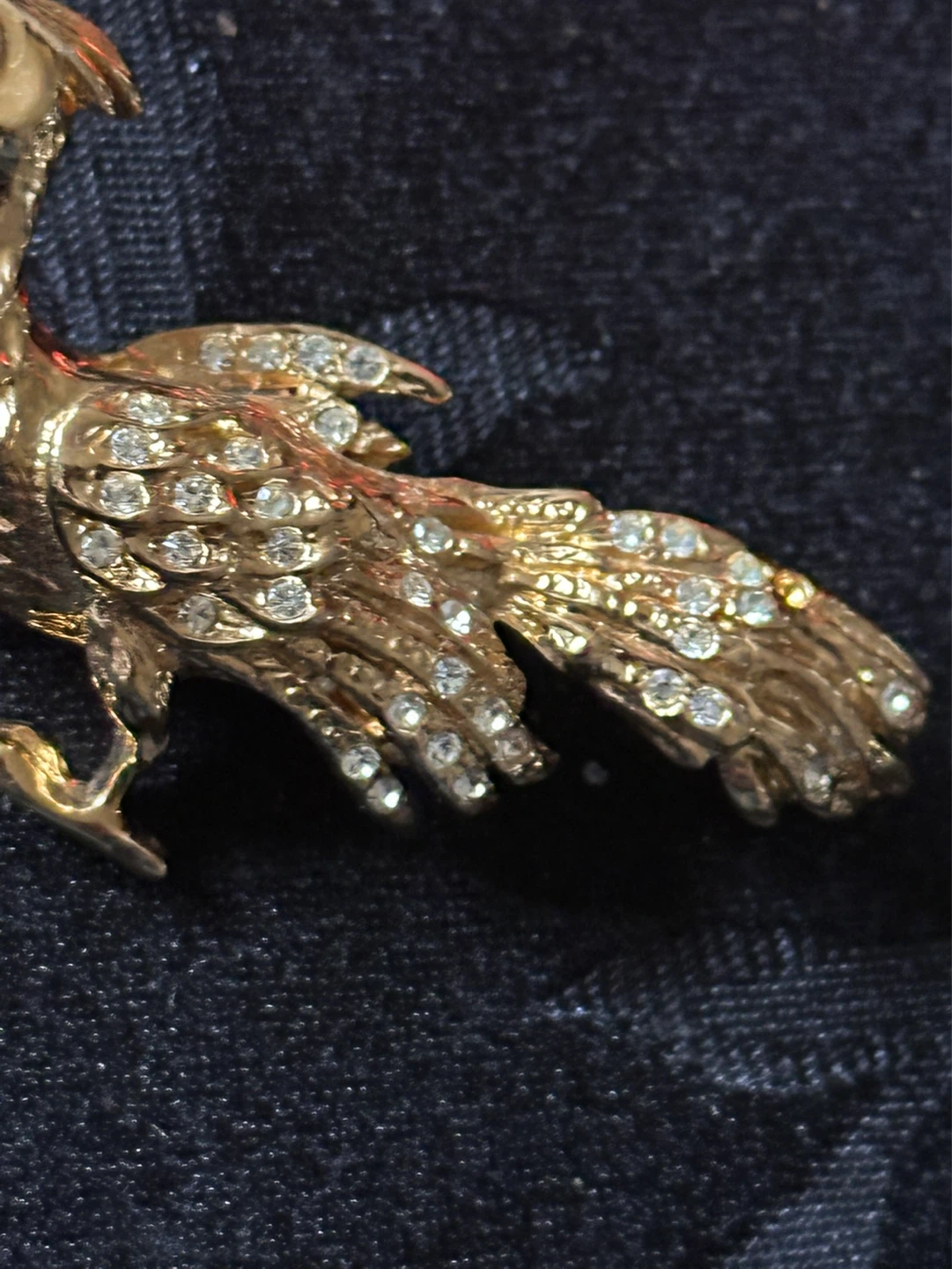 1950’s 60’s Gold Tone Road Runner Rhinestone Brooch - photo 3