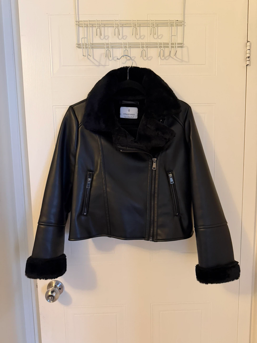FAUX LEATHER DOUBLE-FACED BIKER JACKET