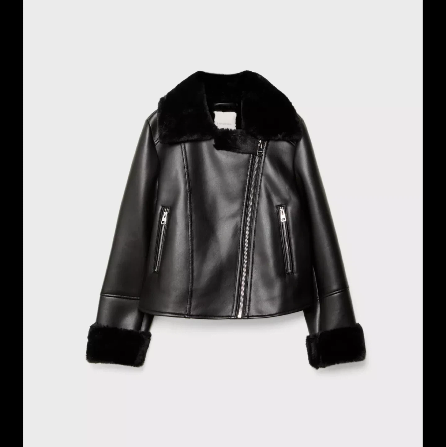 FAUX LEATHER DOUBLE-FACED BIKER JACKET - photo 4