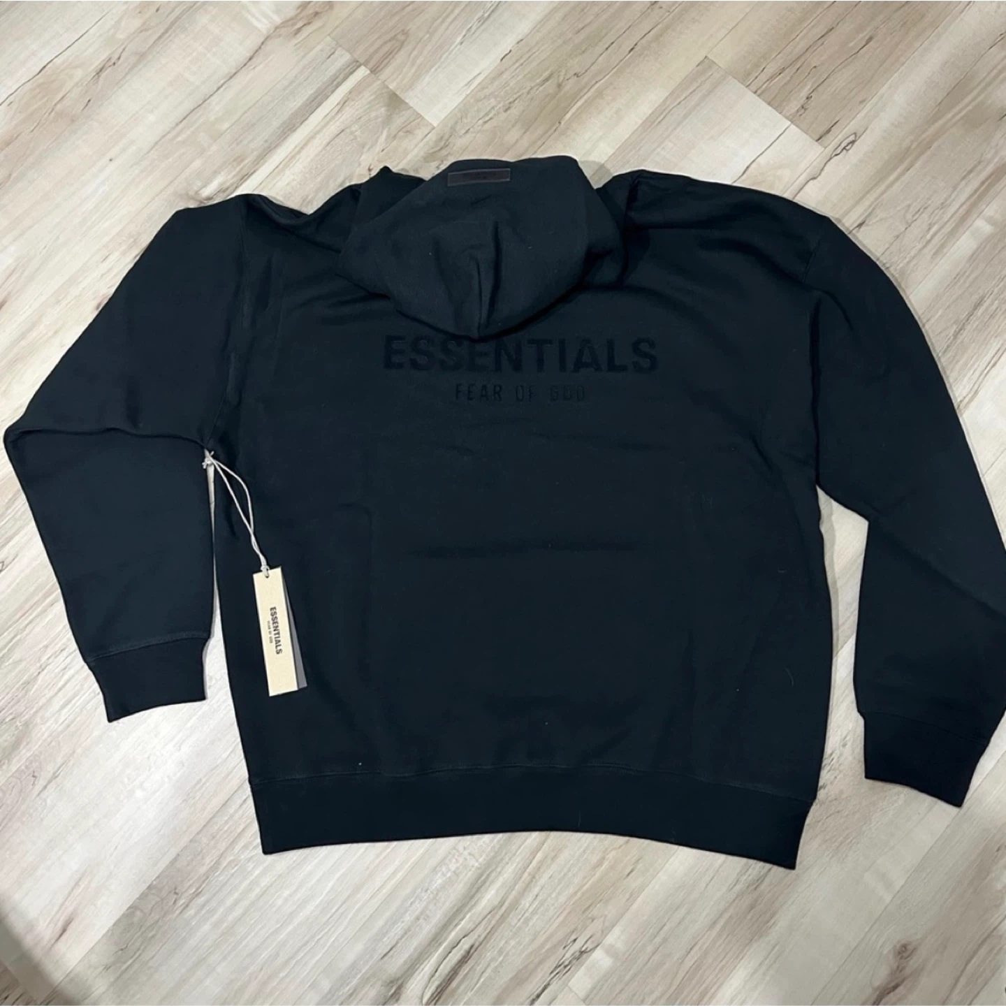 ESSENTIALS Fear of God Black Stretch Limo Hoodie Size M - photo 2