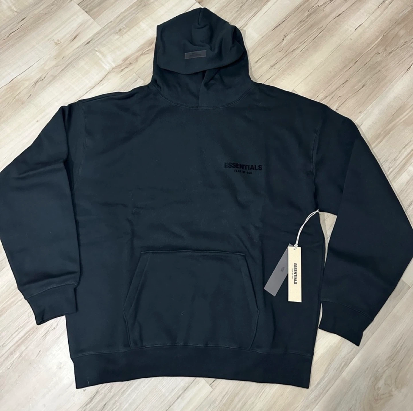 ESSENTIALS Fear of God Black Stretch Limo Hoodie Size M